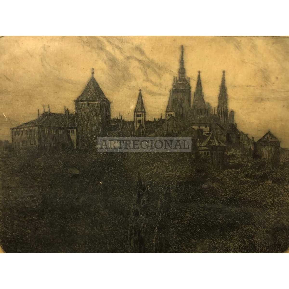KOZINA BOHUMIL (1881-1949) - Pohled na město